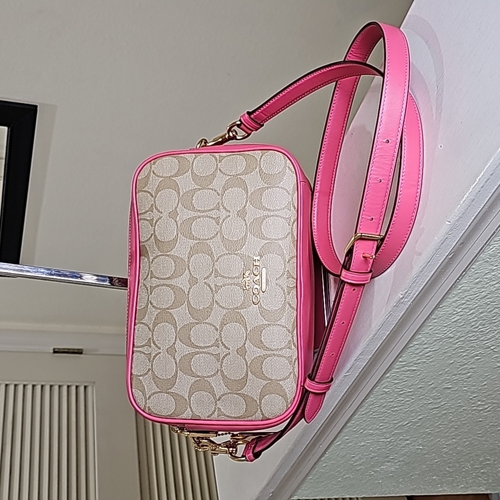 Coach Pink and Tan Crossbody Bag - Picture 4 of 16